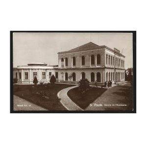 BILHETE POSTAL DE 1923 S. PAULO ESCOLA DE PHARMACIA