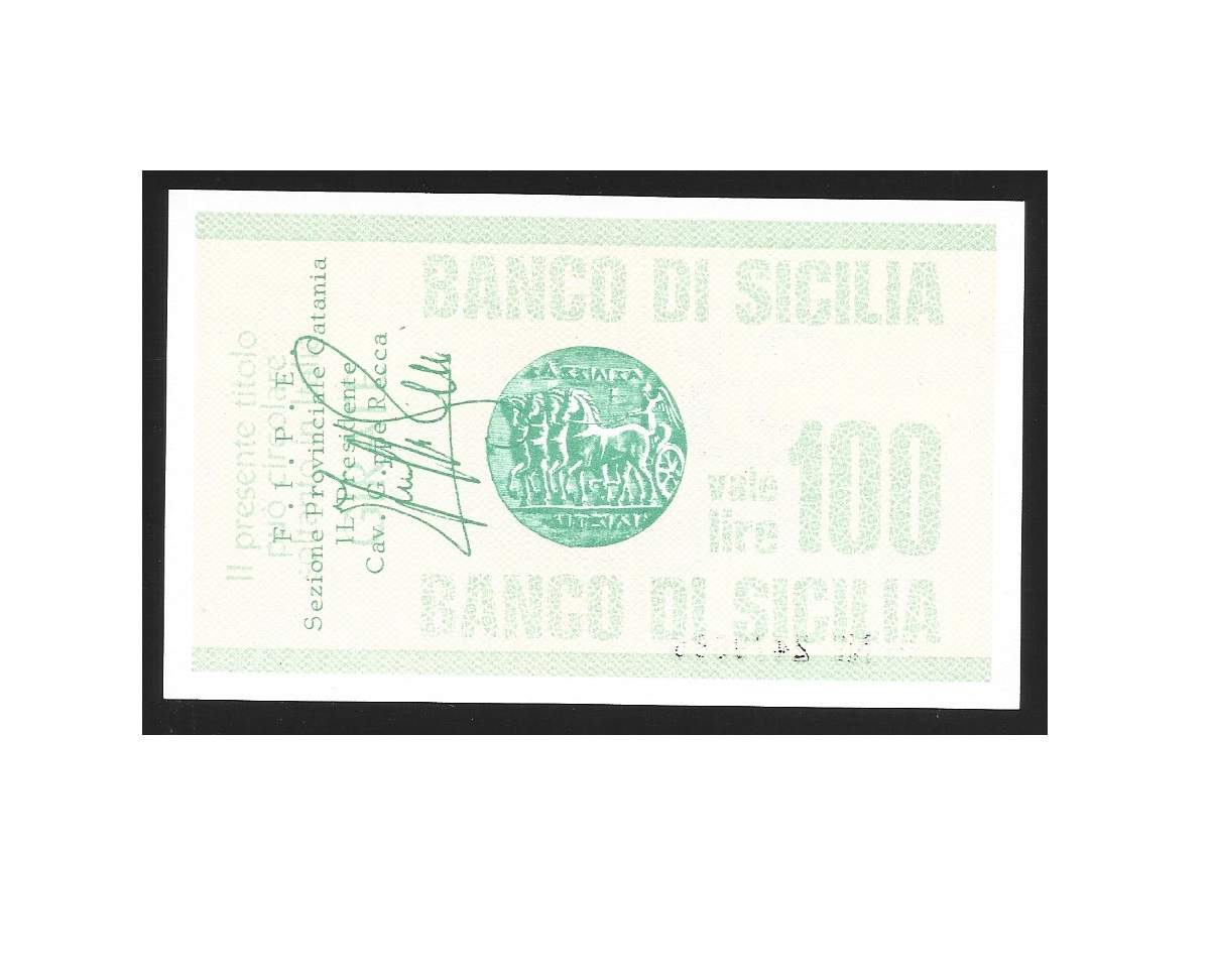 CÉDULA DA ITÁLIA PARTICULAR 100 LIRAS FE - Imagem 2