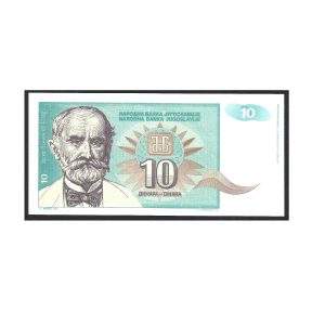 CÉDULA DA IUGOSLÁVIA 10 DINARA P 138 FE