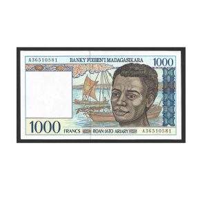 CÉDULA DE MADAGASCAR 1000 FRANCOS P 76