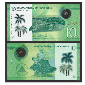 CÉDULA DA NICARÁGUA 10 CÓRDOBAS POLÍMERO FE