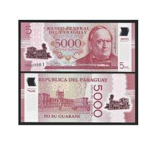 CÉDULA DO PARAGUAI 5000 GUARANIS POLÍMERO FE