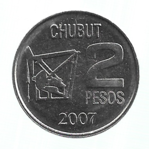 MOEDA DA ARGENTINA 2 PESOS 2007 KM 145.1