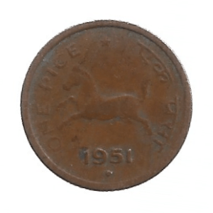 MOEDA DA ÍNDIA 1 PICE 1951 KM 1.3