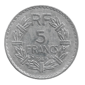 MOEDA DA FRANÇA 5 FRANCOS 1949 KM 888 B1