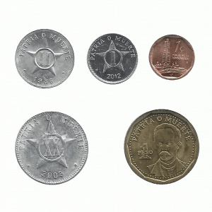 MOEDAS DE CUBA SET COM 5 MOEDAS