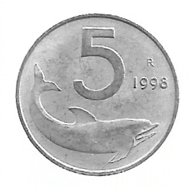 MOEDA DA ITÁLIA 5 LIRAS 1998 KM 92