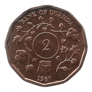 MOEDA DE UGANDA 2 SHILLINGS 1987 KM 28