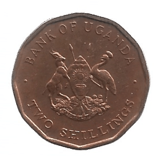 MOEDA DE UGANDA 2 SHILLINGS 1987 KM 28 - Imagem 2