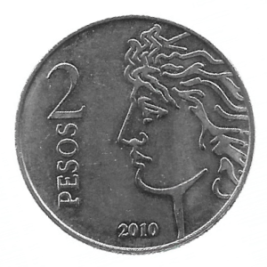 MOEDA DA ARGENTINA 2 PESOS 2010 KM 162.1