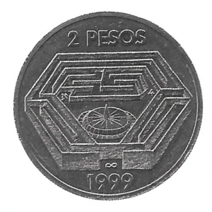 MOEDA DA ARGENTINA 2 PESOS 1999 KM 128