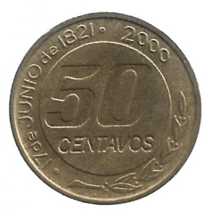 MOEDA DA ARGENTINA 50 CENTAVOS 2000 KM 129.1