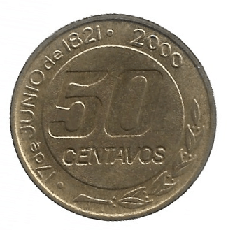 MOEDA DA ARGENTINA 50 CENTAVOS 2000 KM 129.1