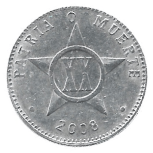 MOEDA DE CUBA 20 CENTAVOS 2008 KM 35.2