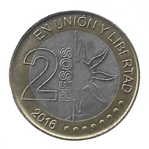 MOEDA DA ARGENTINA 2 PESOS 2016 KM 184