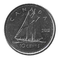MOEDA DO CANADÁ 10 CENTS 2012 KM 492.2