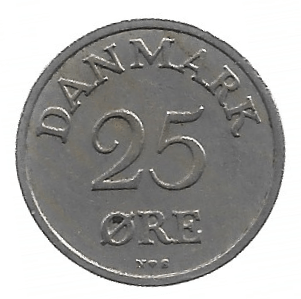MOEDA DA DINAMARCA 25 ORE 1949 KM 841.1