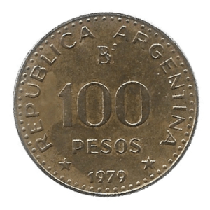 MOEDA DA ARGENTINA 100 PESOS 1979 KM 85