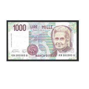 CÉDULA DA ITÁLIA 1000 LIRAS MBC