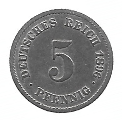 MOEDA DA ALEMANHA 5 PFENNIG 1896 F KM 11