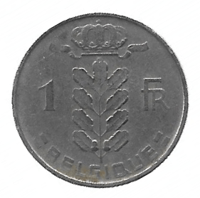 MOEDA DA BÉLGICA 1 FRANCO 1959 KM 142.1