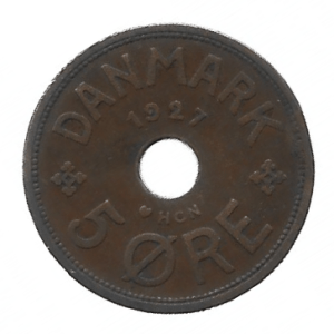 MOEDA DA DINAMARCA 5 ORE 1927 KM 828.1