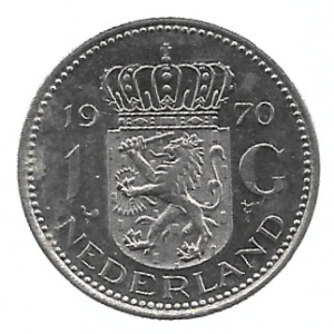 MOEDA DOS PAÍSES BAIXOS  1 GULDEN 1970 KM 184 A
