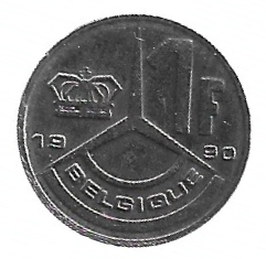 MOEDA DA BÉLGICA 1 FRANCO 1990 KM 170