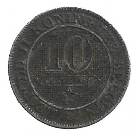 MOEDA DA BÉLGICA 10 CENTAVOS 1894 KM 43