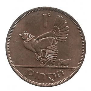 MOEDA DA IRLANDA 1 PENNY 1955 KM 11