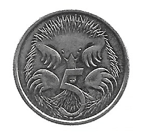 MOEDA DA AUSTRÁLIA 5 CENTAVOS 2017 KM 401