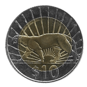 MOEDA DO URUGUAI 10 PESOS 2015 KM 134