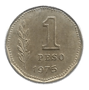 MOEDA DA ARGENTINA 1 PESO 1975 KM 69