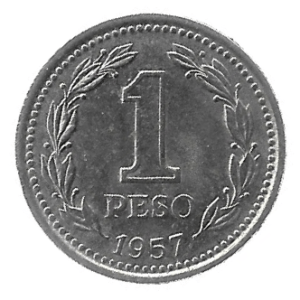 MOEDA DA ARGENTINA 1 PESO 1957 KM 57