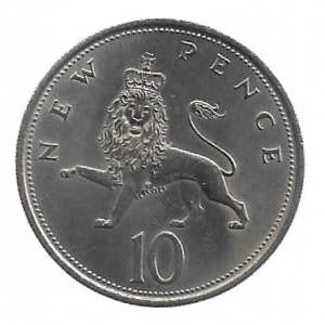 MOEDA DO REINO UNIDO 10 PENCE 1969 KM 912