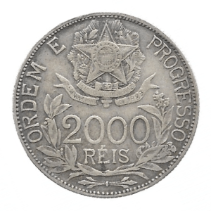 MOEDA DO BRASIL 2000 RÉIS 1913 P 705 SOBERBA +