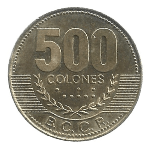 MOEDA DA COSTA RICA 500 COLONES 2005 KM 239.1