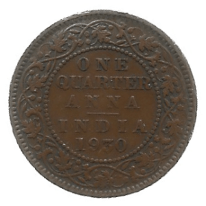MOEDA DA ÍNDIA 1/4 ANNA 1930 KM 512