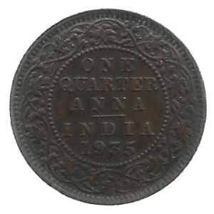 MOEDA DA ÍNDIA 1/4 ANNA 1935 KM 512