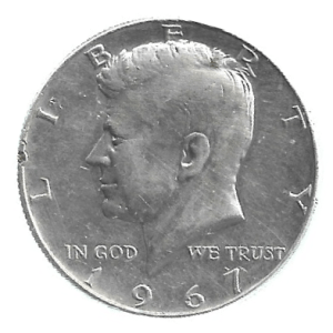 MOEDA DOS EUA HALF DÓLAR 1967 KM 202 A
