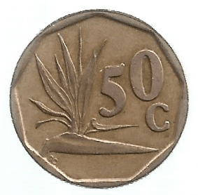 MOEDA DA ÁFRICA DO SUL 50 C 193 KM 137