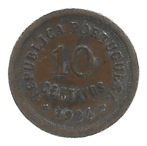 MOEDA DE PORTUGAL 10 CENTAVOS 1924 KM 573