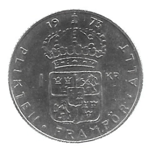 MOEDA DA SUÉCIA 1 KRONA 1973 KM 826 A