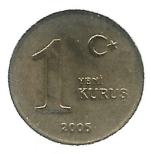 MOEDA DA TURQUIA 1 NEW KURUS 2005 KM 1164 LATÃO