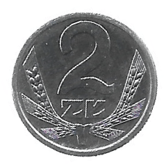 MOEDA DA POLÔNIA 2 ZLOTYCH 1990