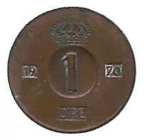 MOEDA DA SUÉCIA 1 ORE 1970  KM 820