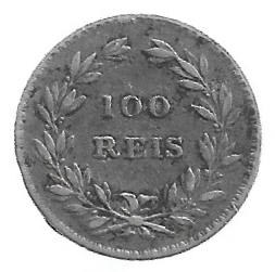 MOEDA DE PORTUGAL 100 RÉIS 1854 KM 490 PRATA