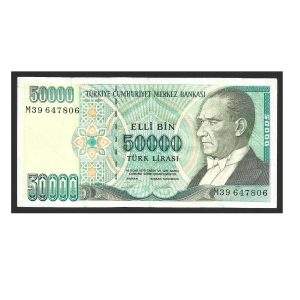 CÉDULA DA TURQUIA 50.000 LIRAS MBC/SOB