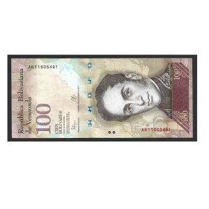 CÉDULA DA VENEZUELA 100 BOLÍVARES 2015 SOB/FE