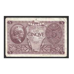CÉDULA DA ITÁLIA 5 LIRA 1944 P 31 C MBC